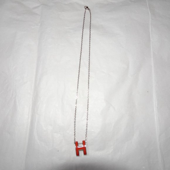 Hermes Pop H Ceramic Necklace Silver Chain - Picture 8 of 13